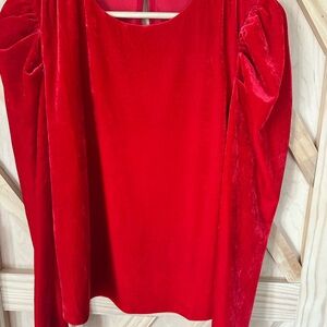 Elegant Red Velvet Women's Top